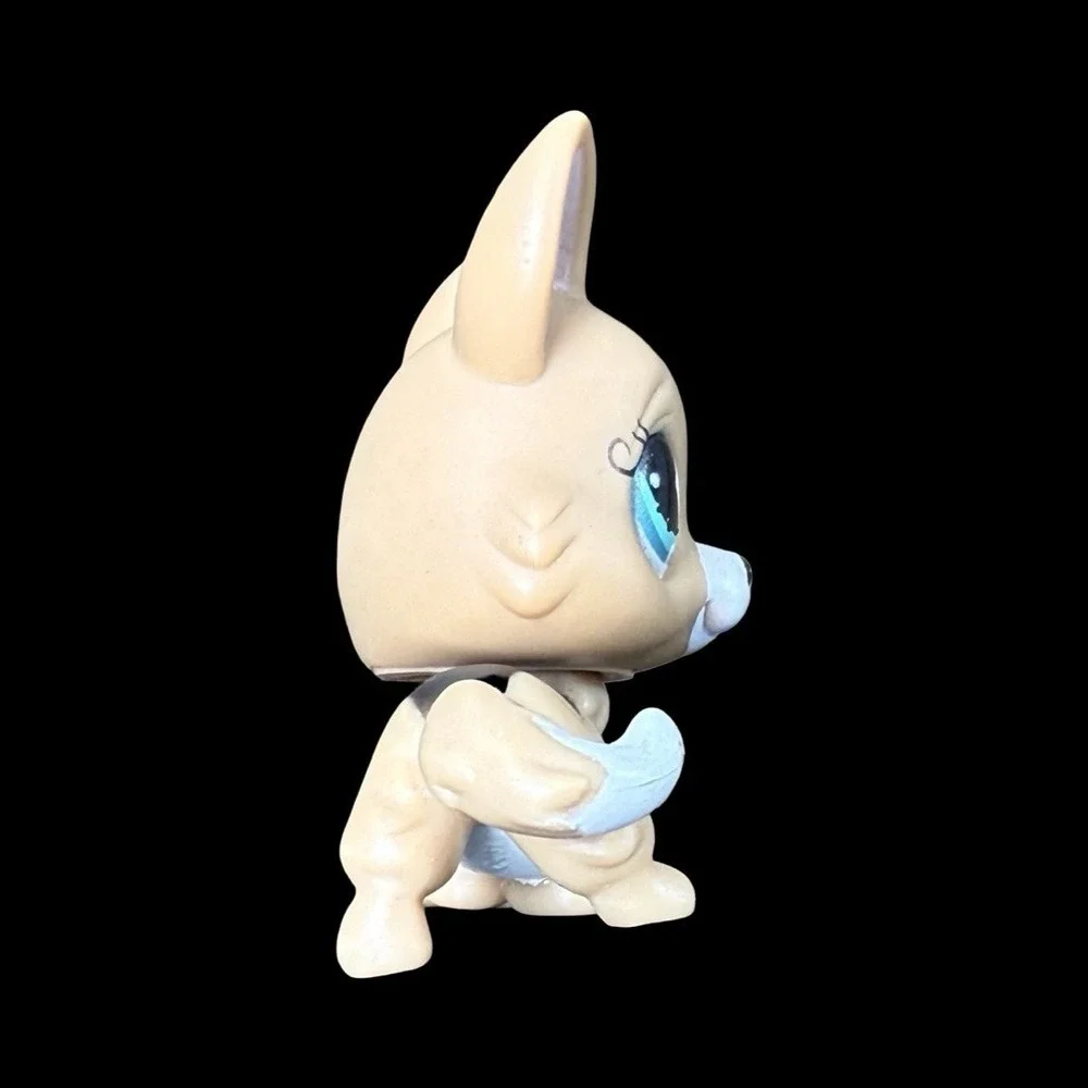 Littlest Pet Shop #724 Tan Black White Corgi Teal Diamond Eyes LPS
